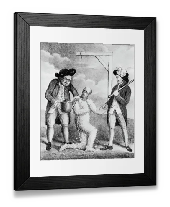 Framed Print : Tarring and Feathering an English Dandie