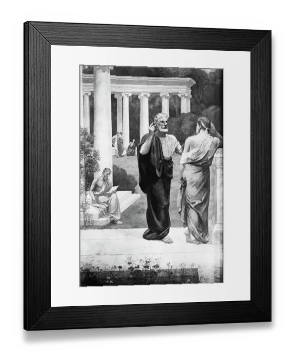 Framed Print : Plato Conversing with a Student at the Academy by Pierre Puvis de Chavannes Framed Print : Plato Conversing with a Student at the Academy by Pierre Puvis de Chavannes