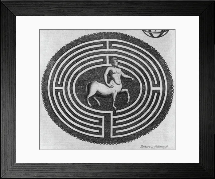 Framed Print : Minotaur In Center Of Labyrinth Framed Print : Minotaur In Center Of Labyrinth