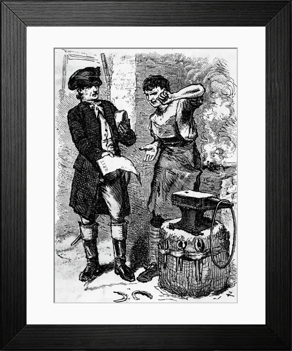 Framed Print : Blacksmith Angry over Legal Writ Framed Print : Blacksmith Angry over Legal Writ