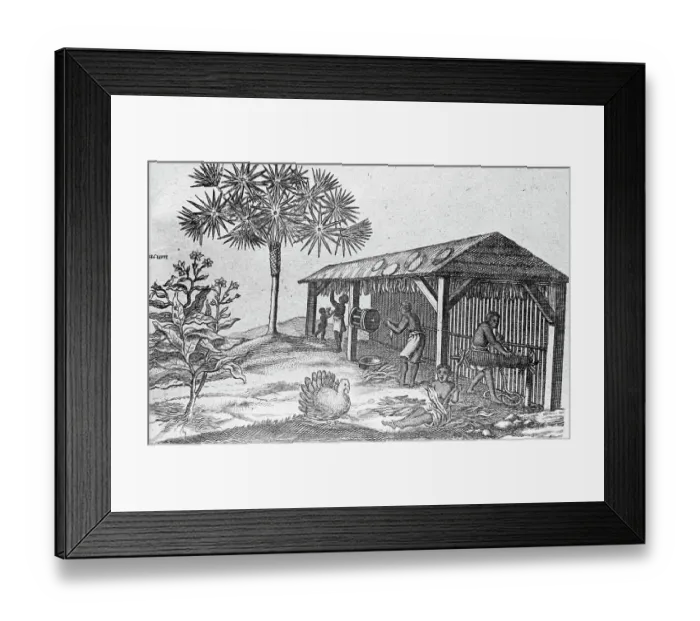 Framed Print : Engraving of a Tobacco Farm in Virginia Framed Print : Engraving of a Tobacco Farm in Virginia