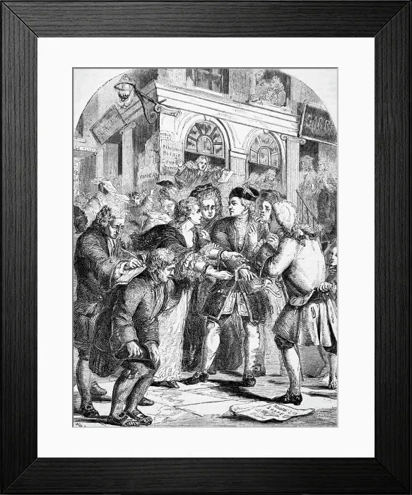 Framed Print : Change Alley, South Sea Bubble Framed Print : Change Alley, South Sea Bubble