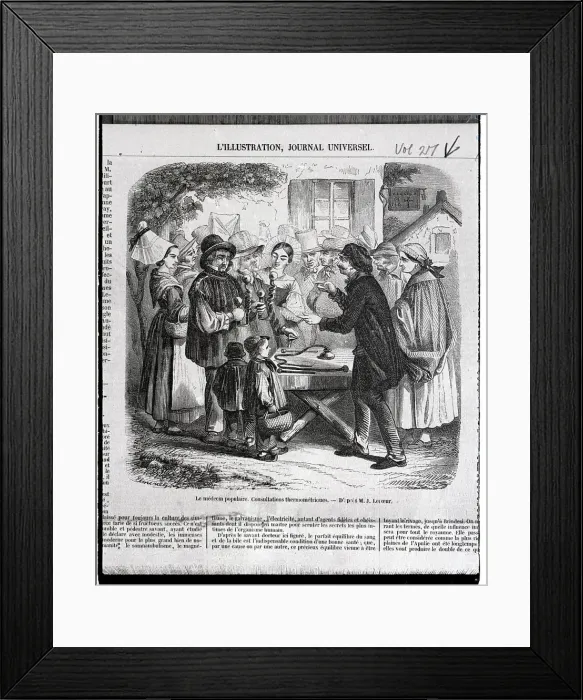 Framed Print : People Using Alcohol Thermometer