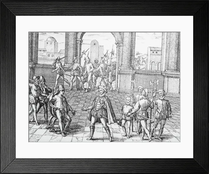 Framed Print : Atahualpa, Debry Being Strangled