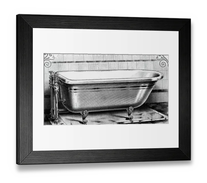Framed Print : Victorian Porcelain Lined Bathtub Framed Print : Victorian Porcelain Lined Bathtub