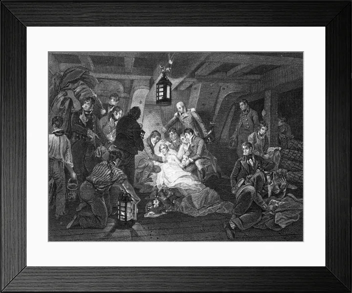 Framed Print : Engraving of the Death of Lord Horatio Nelson Framed Print : Engraving of the Death of Lord Horatio Nelson