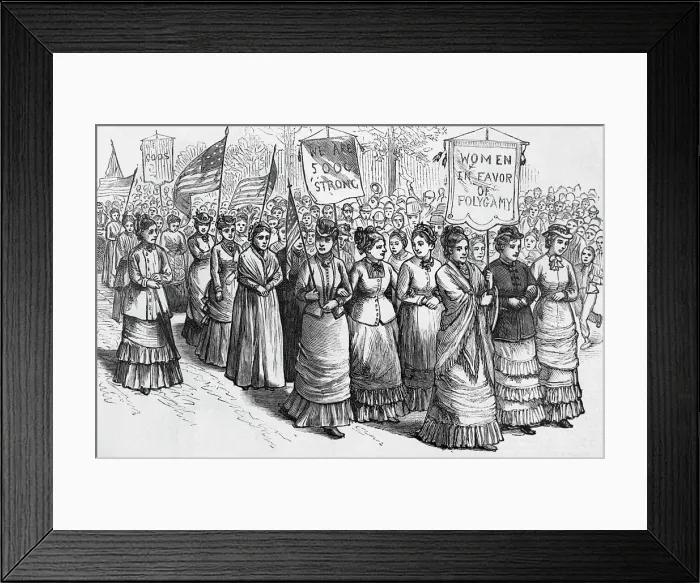 Framed Print : 400 Mormon Women On Parade; Sign Carryin Framed Print : 400 Mormon Women On Parade; Sign Carryin