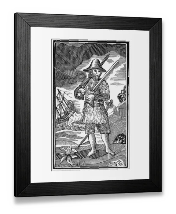 Framed Print : Title Page from Robinson Crusoe by Daniel Defoe Framed Print : Title Page from Robinson Crusoe by Daniel Defoe