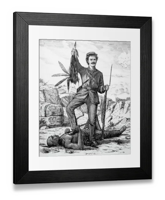 Framed Print : Cartoom Criticizing U.S. Army Vs.Indian Framed Print : Cartoom Criticizing U.S. Army Vs.Indian