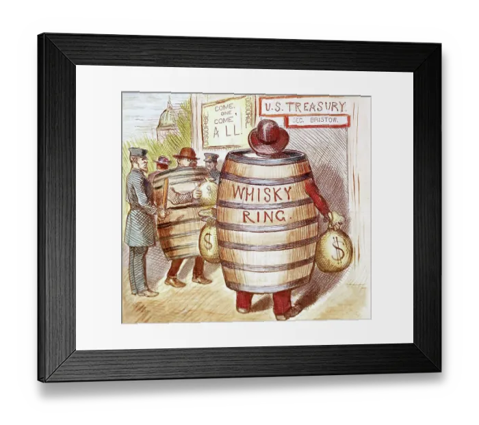 Framed Print : Whiskey Ring Political Cartoon by Thomas Nast Framed Print : Whiskey Ring Political Cartoon by Thomas Nast