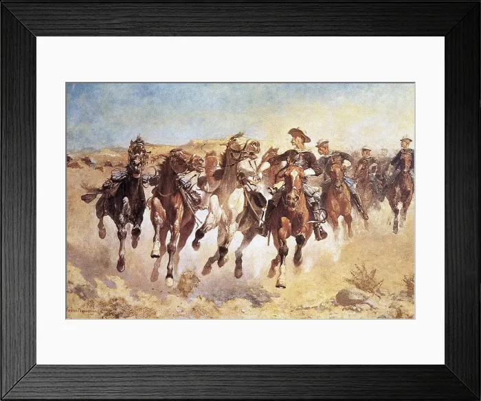Framed Print : Cavalrymen in Battle by Frederic Remington Framed Print : Cavalrymen in Battle by Frederic Remington