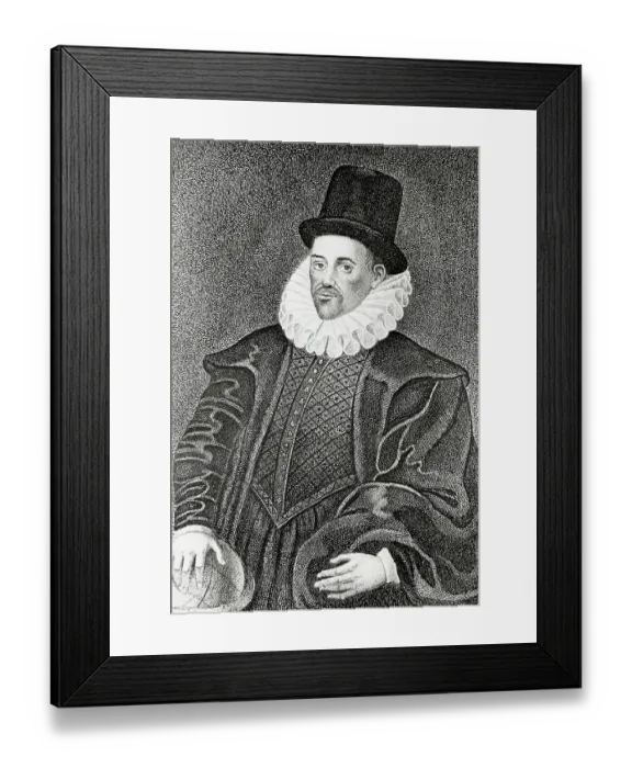 Framed Print : Portrait of Dr. William Gilbert Copper Engraving After a Painting by Harding Framed Print : Portrait of Dr. William Gilbert Copper Engraving After a Painting by Harding