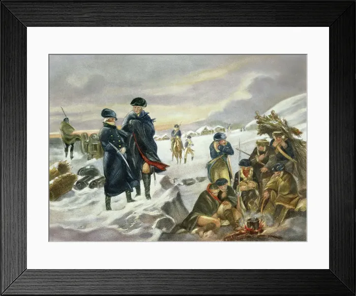 Framed Print : George Washington and Marquis Lafayette at Valley Forge after Alonzo Chappel