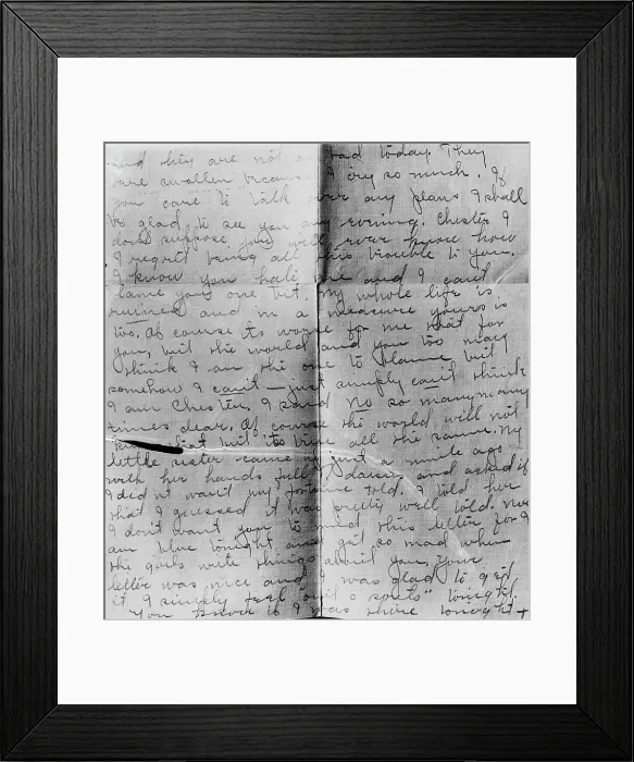 Framed Print : Page from a Letter Written by Grace Brown Framed Print : Page from a Letter Written by Grace Brown