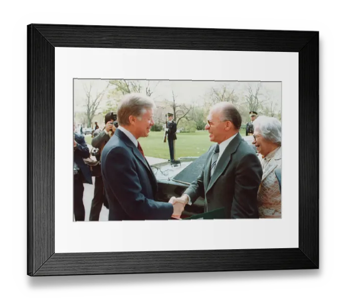Framed Print : Jimmy Carter Greets Menachem Begin Framed Print : Jimmy Carter Greets Menachem Begin