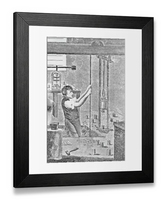 Framed Print : Trades, Button Maker Framed Print : Trades, Button Maker