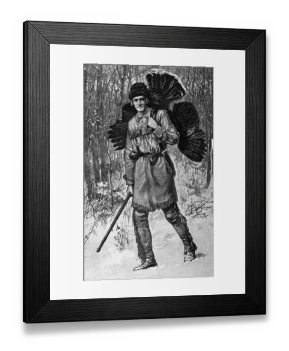 Framed Print : Thanksgiving Hunter With A Turkey Framed Print : Thanksgiving Hunter With A Turkey