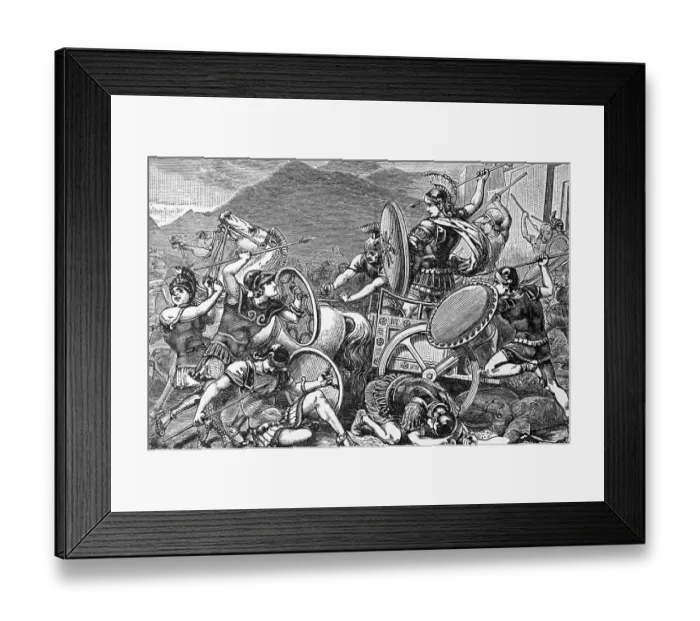 Framed Print : Greek Army Fighting; Aristomenes; Illus