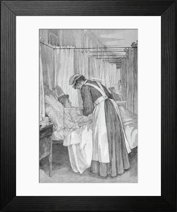 Framed Print : Nurse Helping Sick Patient
