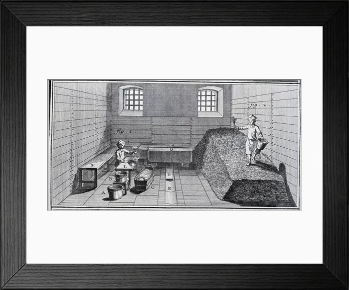 Framed Print : Pressing The Tobacco, Engraving Framed Print : Pressing The Tobacco, Engraving