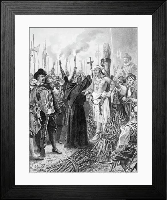 Framed Print : Engraving of the Execution of the Inca of Peru Framed Print : Engraving of the Execution of the Inca of Peru