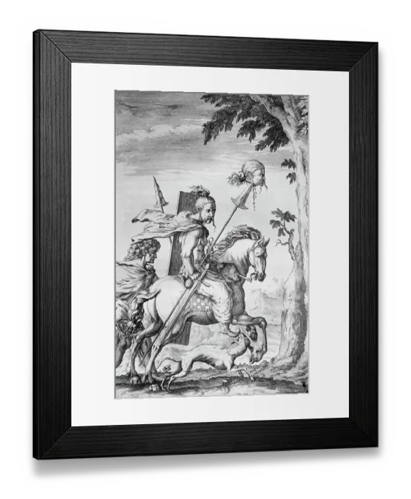 Framed Print : German Warrior On Horseback;Head On Pike Framed Print : German Warrior On Horseback;Head On Pike