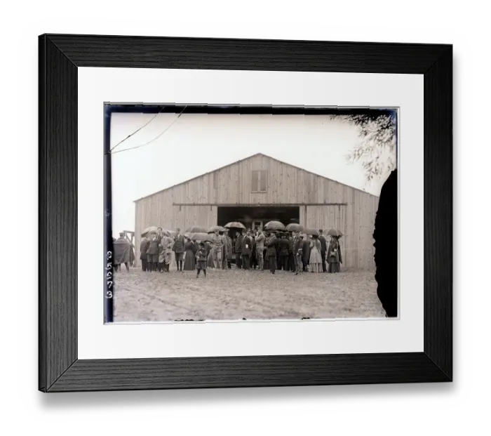 Framed Print : Crowd Outside Wright Bros. Hanger Framed Print : Crowd Outside Wright Bros. Hanger