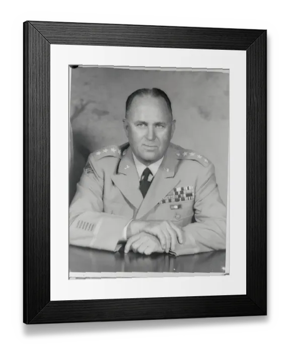 Framed Print : General George H. Decker Posing in Uniform