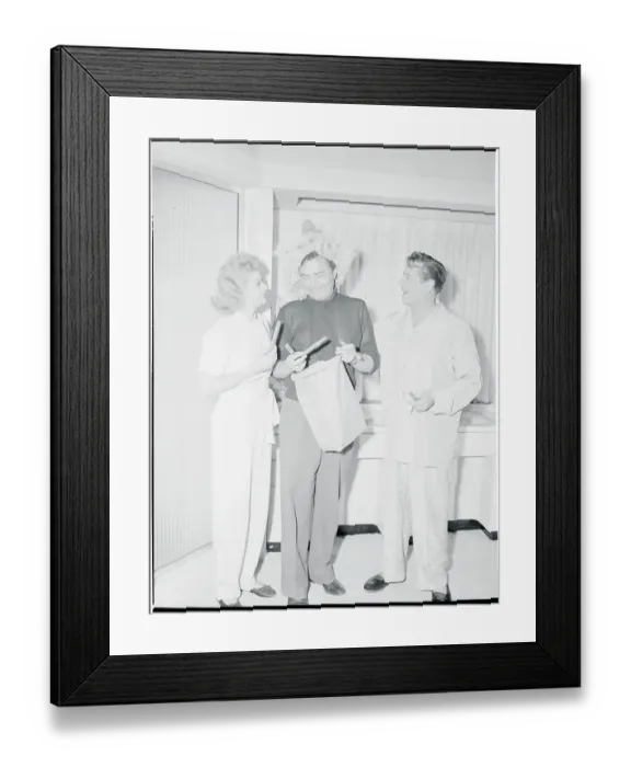 Framed Print : James Mason Giving Cigars to Lucille Ball and Desi Arnaz