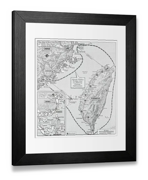 Framed Print : Map of Formosa and China Coast Framed Print : Map of Formosa and China Coast