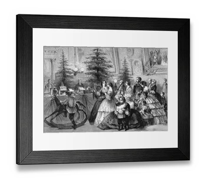 Framed Print : Victorian Family Gathering Around a Christmas Tree Framed Print : Victorian Family Gathering Around a Christmas Tree