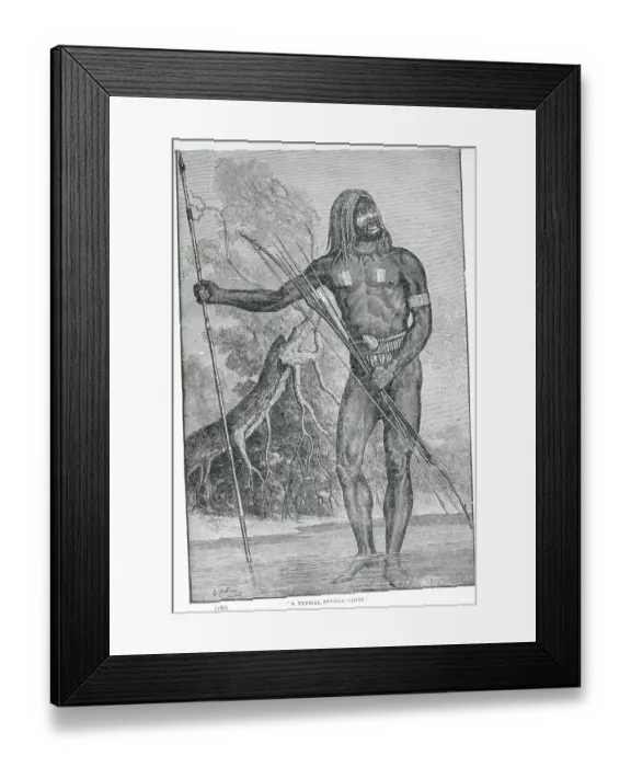 Framed Print : Drawing of a Native Chief Framed Print : Drawing of a Native Chief