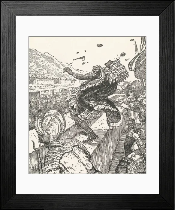 Framed Print : Montezuma Being Killed by Spanish Conquistadors Framed Print : Montezuma Being Killed by Spanish Conquistadors