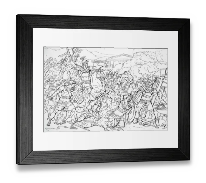 Framed Print : Fierce Battle Scene Between Romans and Gauls Framed Print : Fierce Battle Scene Between Romans and Gauls