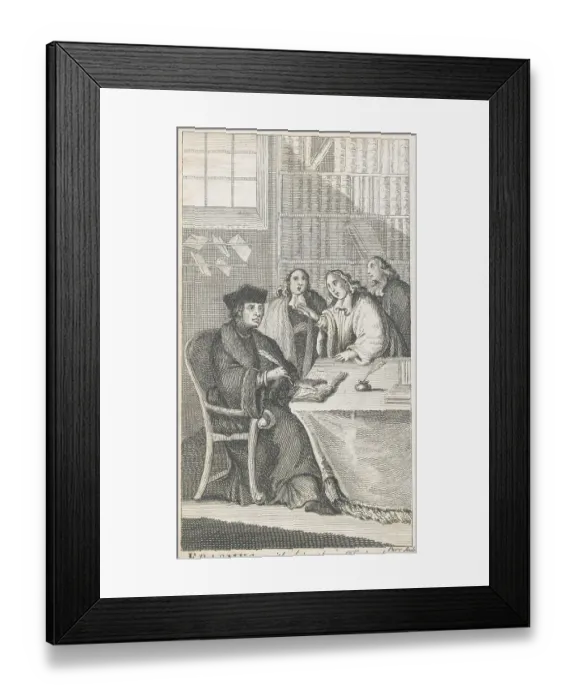 Framed Print : Erasmus with His Three Friends Framed Print : Erasmus with His Three Friends