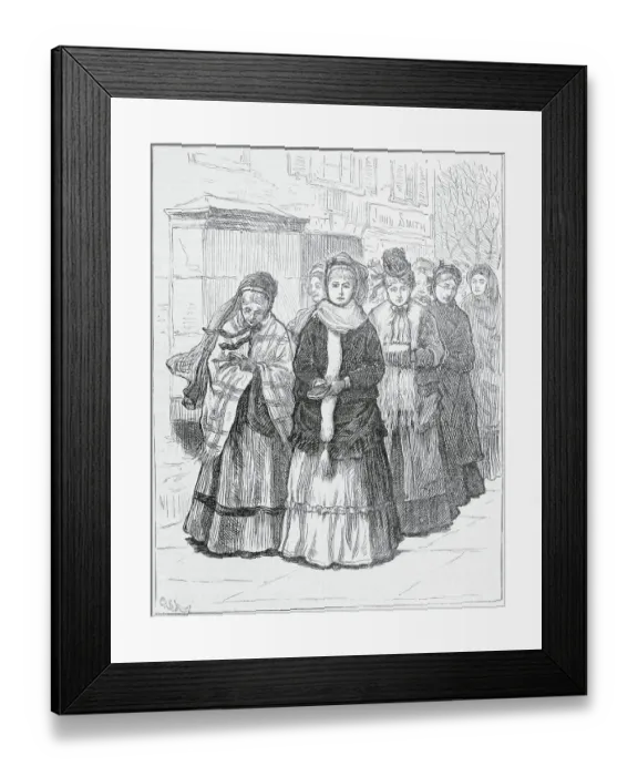 Framed Print : Drawing of Women Crusaders Marching in Street Framed Print : Drawing of Women Crusaders Marching in Street