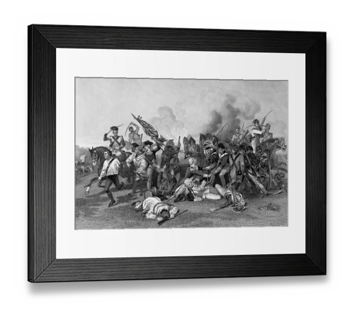 Framed Print : Battle Of Camden - Death of De Kalb Print Framed Print : Battle Of Camden - Death of De Kalb Print