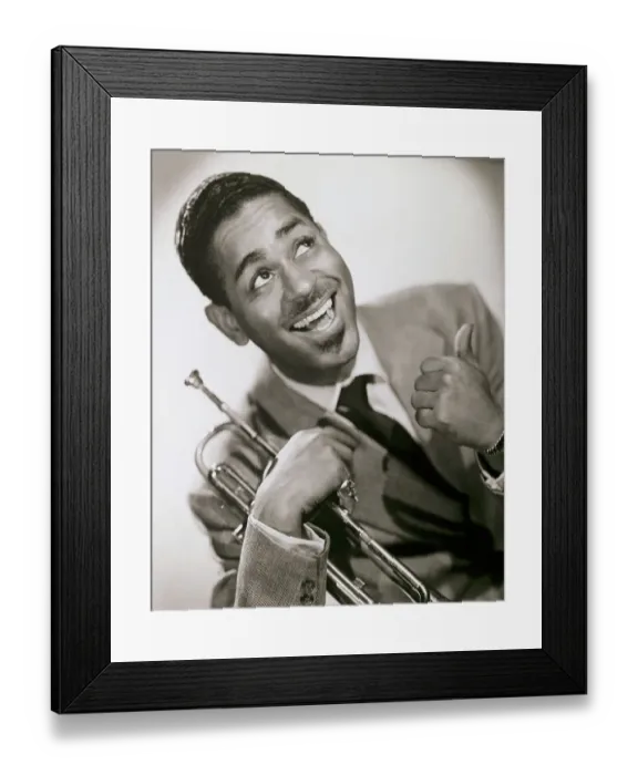 Framed Print : Dizzy Gillespie Holding Trumpet Framed Print : Dizzy Gillespie Holding Trumpet