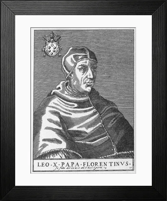 Framed Print : Undated Engraving Of Pope Leo X Framed Print : Undated Engraving Of Pope Leo X