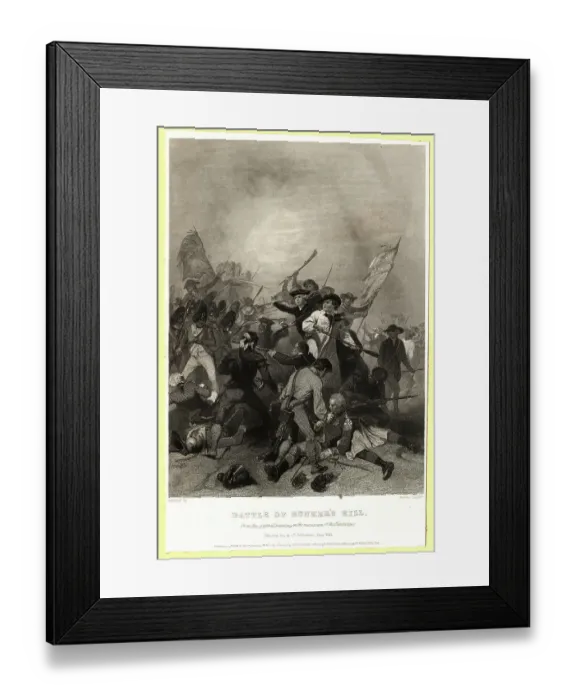 Framed Print : Engraving of Battle of Bunker Hill Based on a Painting by Alonzo Chappel Framed Print : Engraving of Battle of Bunker Hill Based on a Painting by Alonzo Chappel