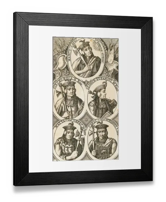 Framed Print : Oval Displays of Incan Rulers Framed Print : Oval Displays of Incan Rulers