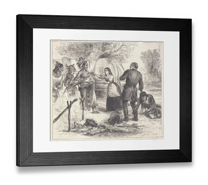 Framed Print : Mary Brand Fighting off Native Americans Framed Print : Mary Brand Fighting off Native Americans