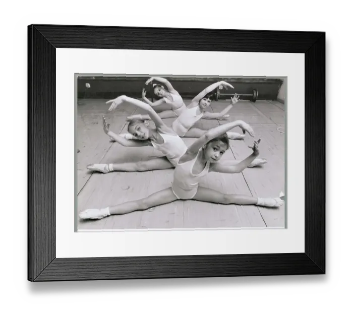 Framed Print : Girls Stretching in Ballet Class Framed Print : Girls Stretching in Ballet Class