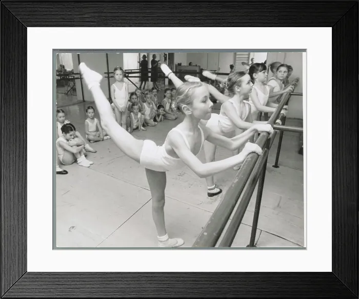 Framed Print : Girls Posing at Balance Bar Framed Print : Girls Posing at Balance Bar