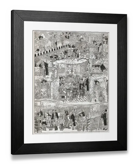 Framed Print : Various Illustrations of Christmas Celebrations Framed Print : Various Illustrations of Christmas Celebrations