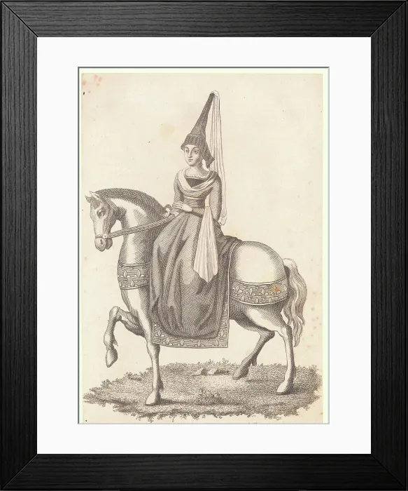 Framed Print : Drawing of Margaret of Scotland on Horseback Framed Print : Drawing of Margaret of Scotland on Horseback