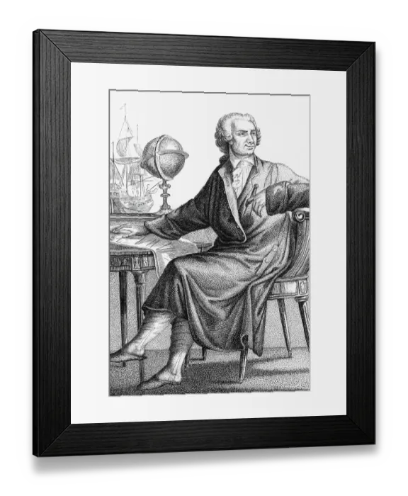Framed Print : Drawing of Mathematician Leonard Euler