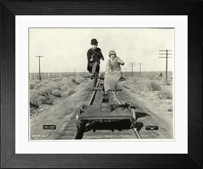Framed Print : Movie Train Stunt With The Actors Framed Print : Movie Train Stunt With The Actors