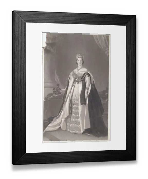 Framed Print : Drawing of Queen Victoria in Full Royal Attire Framed Print : Drawing of Queen Victoria in Full Royal Attire