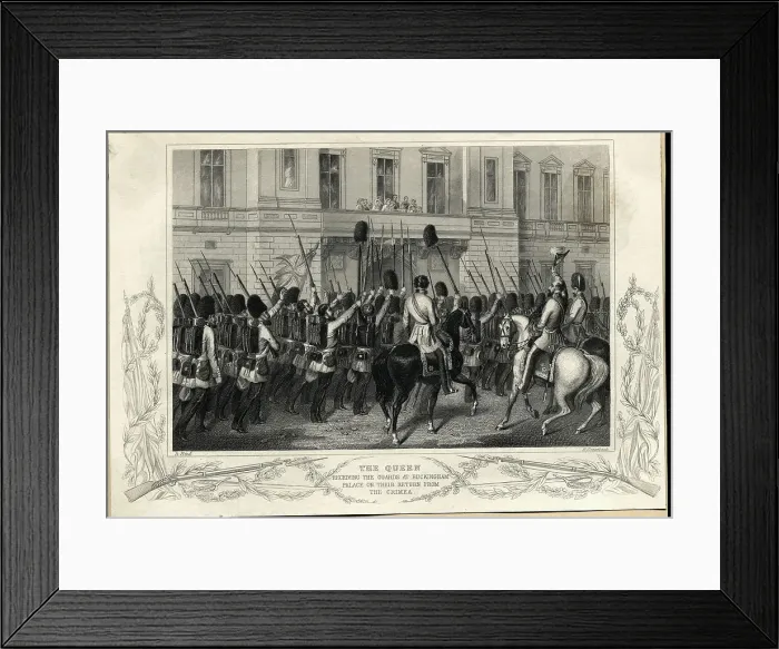 Framed Print : Queen Of England Receiving The Guards Framed Print : Queen Of England Receiving The Guards